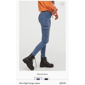 Slim high cargo jeans